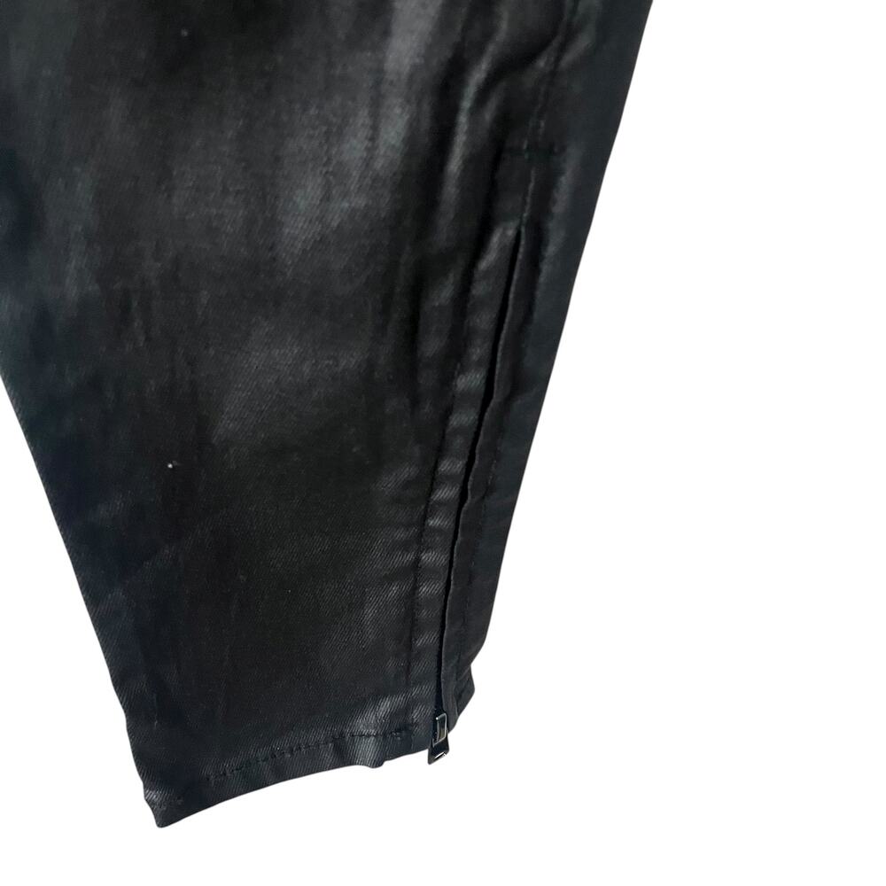 MNML M5 Coated Skinny Jeans Black 29 Waxed Finish Zip Ankle Stretch Streetwear - Picture 8 of 13